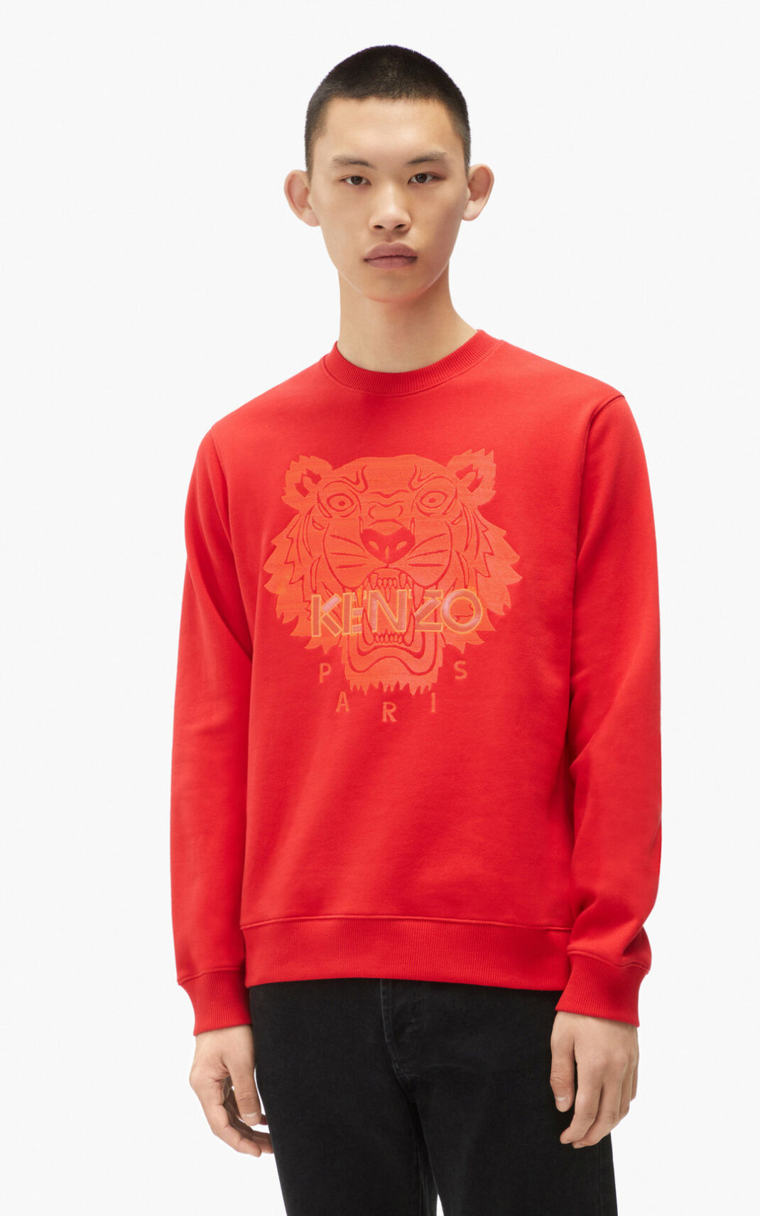 Kenzo Tiger Sweatshirt Erkek Kırmızı | 7480-KOHMU
